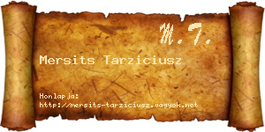 Mersits Tarziciusz névjegykártya